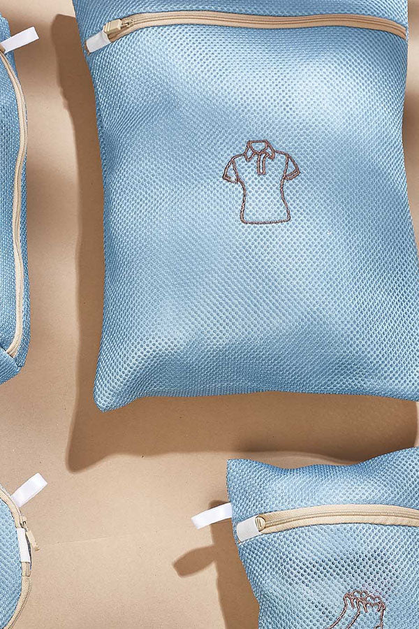 Blue Mesh Storage Bag - Set Of 5