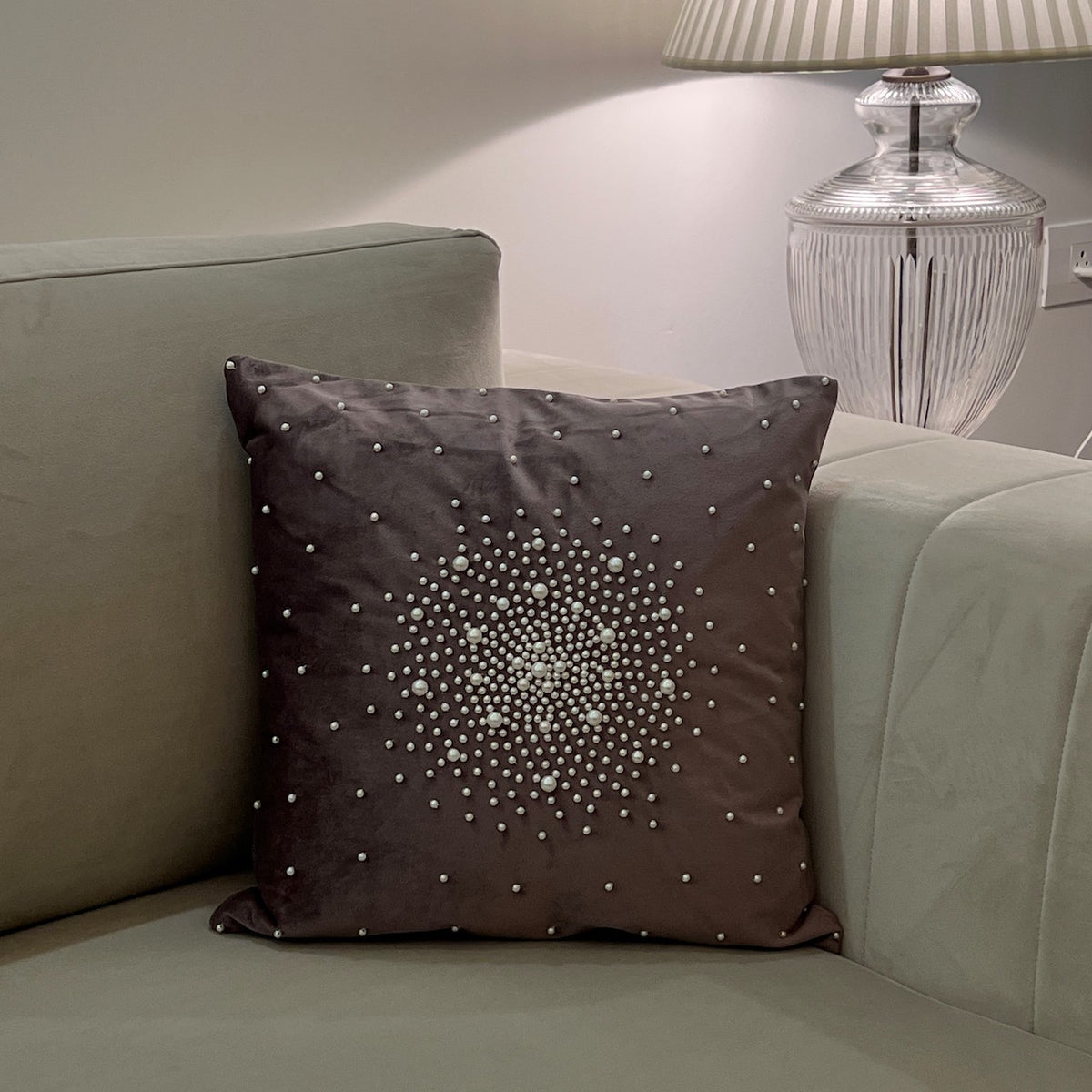 Pearl Lilac Velvet Cushion Cover