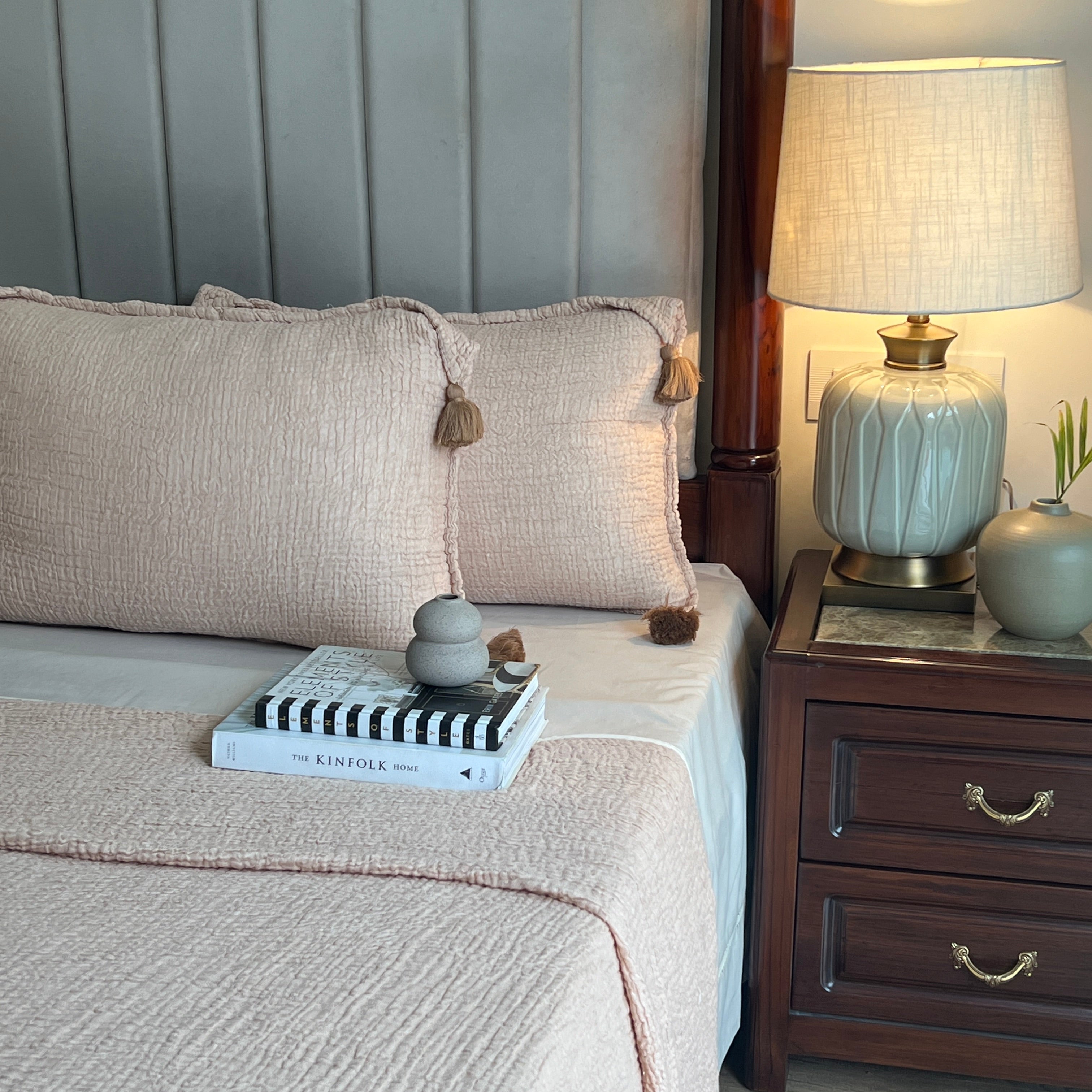 Meraki Peach Woven Bedspread Set