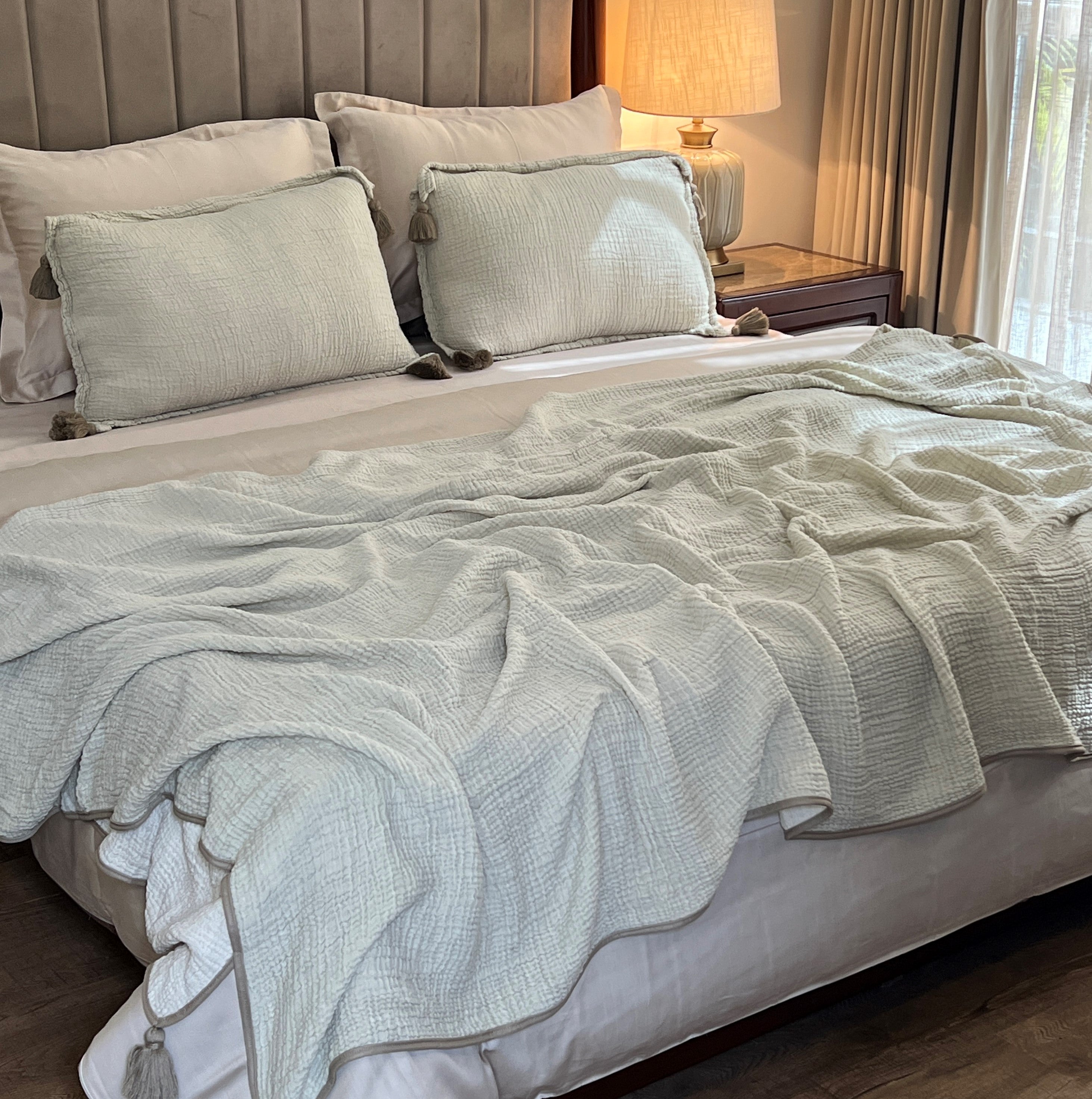 Meraki Sage Woven Bedspread Set