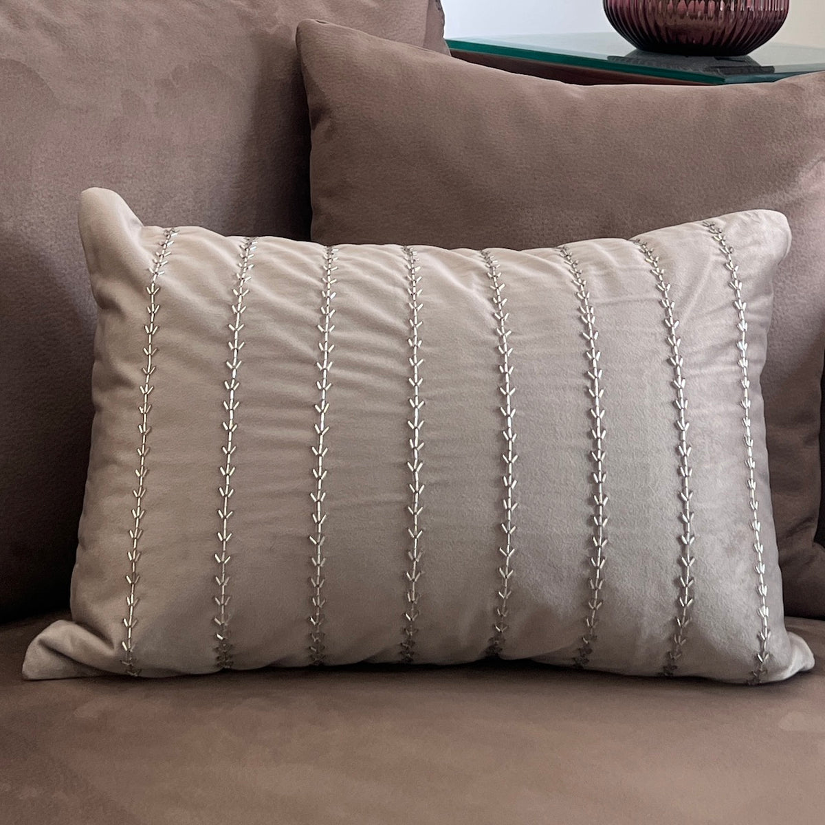 Skylight Silver Velvet Cushion Cover