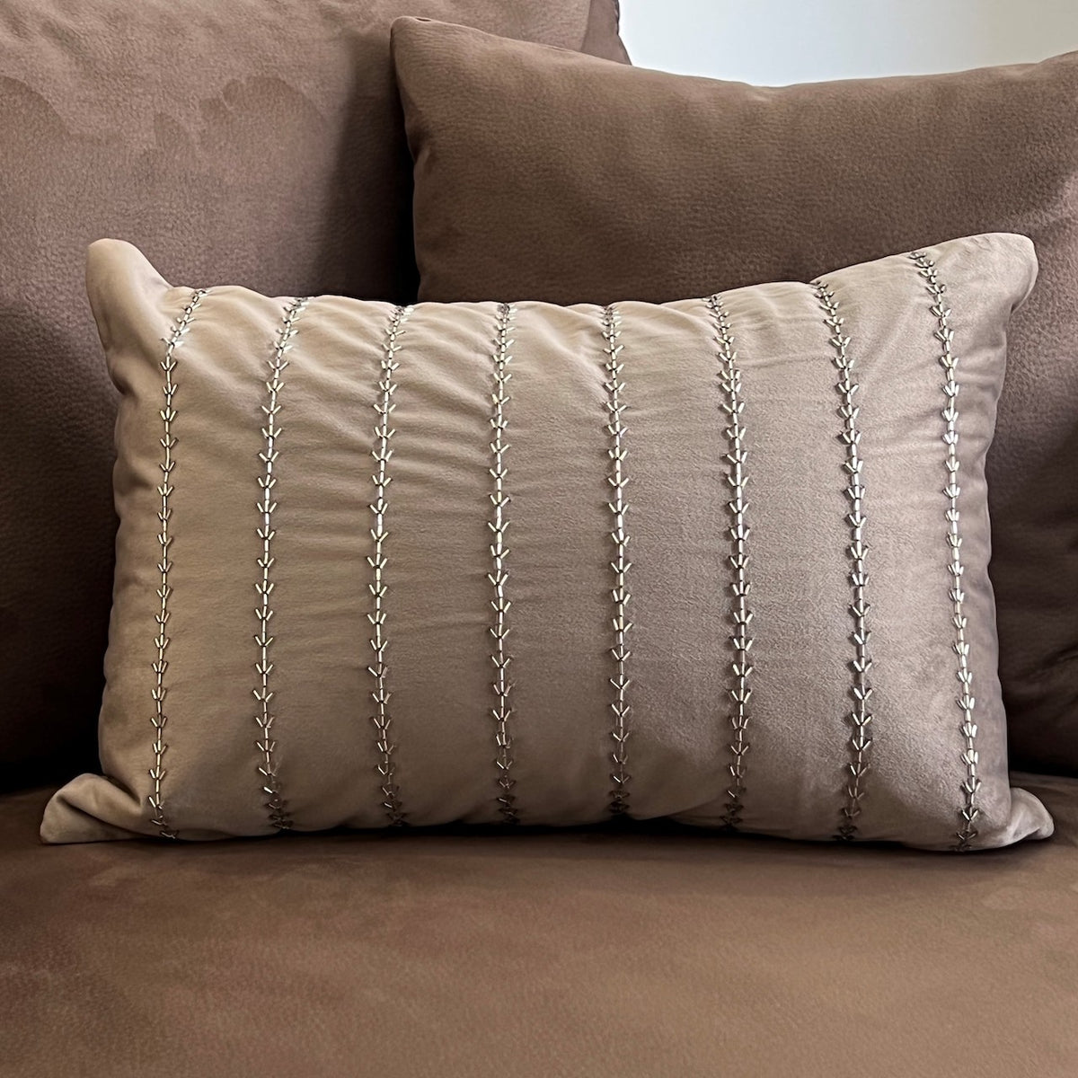 Skylight Silver Velvet Cushion Cover