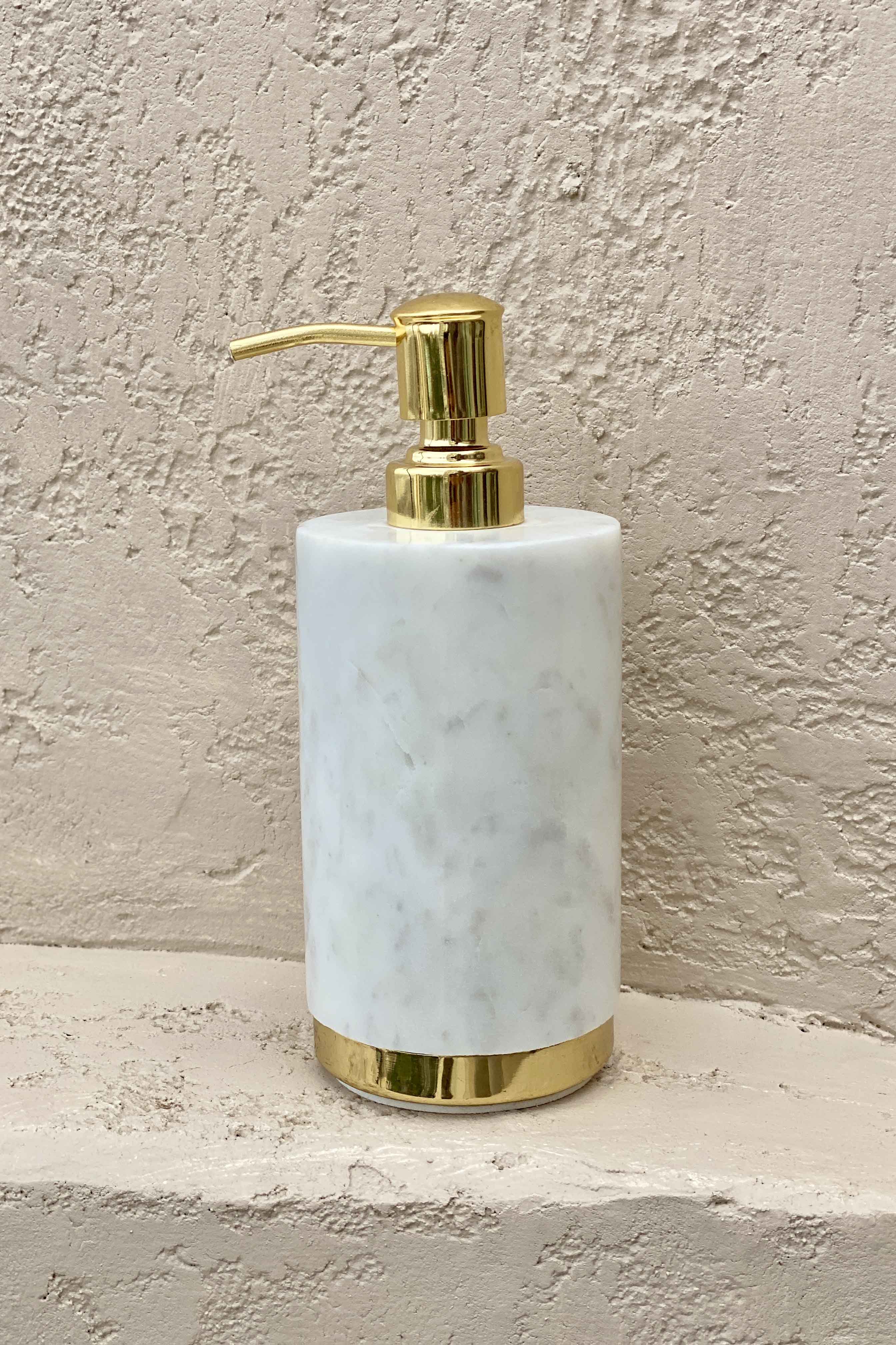 Auric Marble Dispenser - White