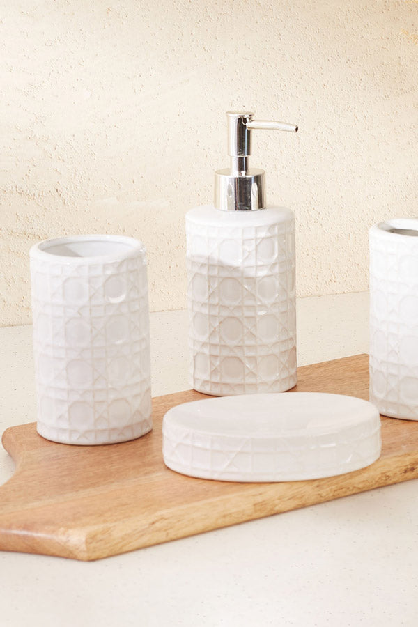Weave Bathroom Set - White