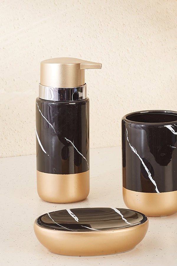 Esmeralda Bathroom Set - Black & Gold