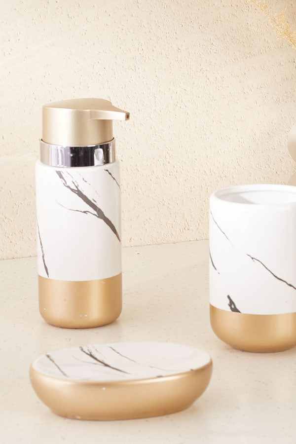 Esmeralda Bathroom Set - White & Gold