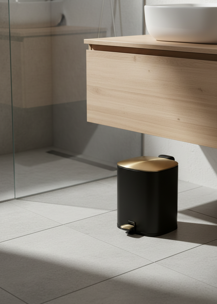 Merlowe Dustbin - Black (6L)