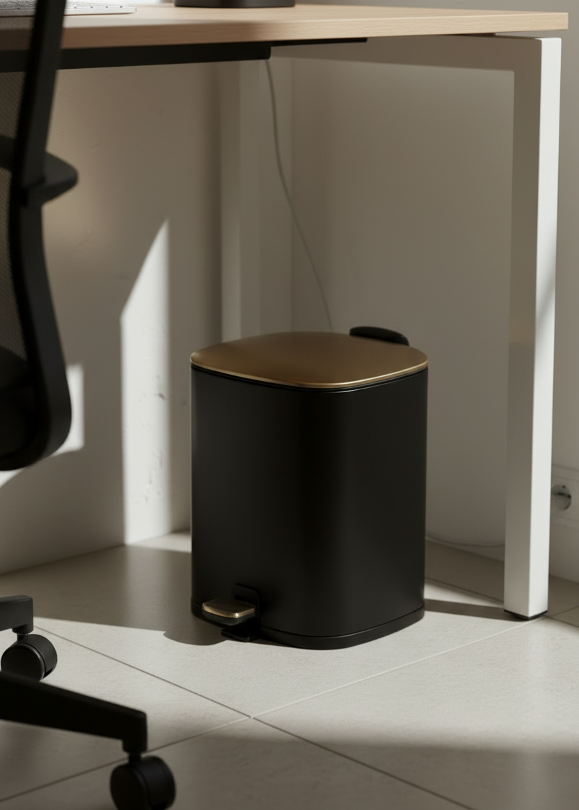 Merlowe Dustbin - Black (6L)