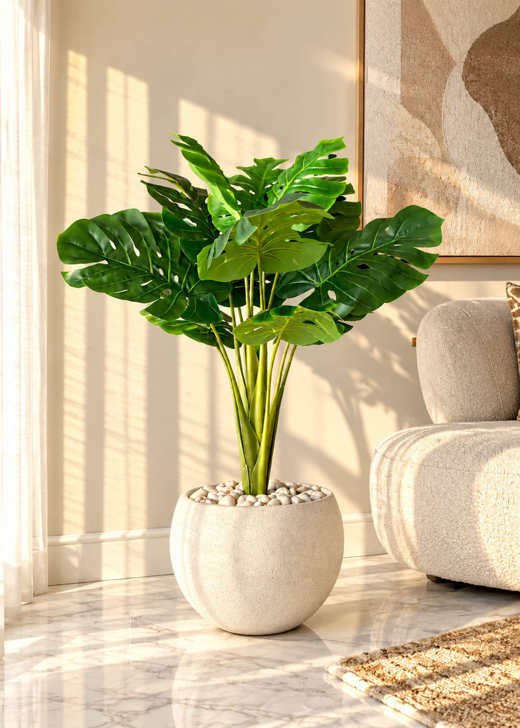 Artificial Exotic Monstera Leaf Plant - 4 Feet