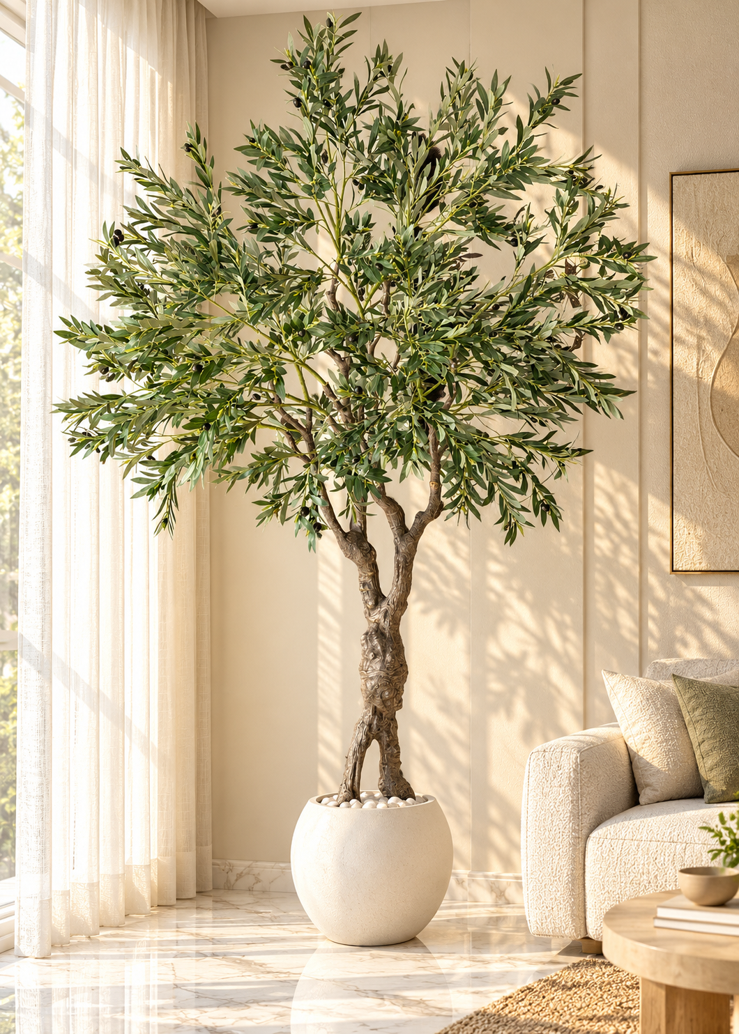 Artificial Europaea Olive Plant - 8.3 Feet