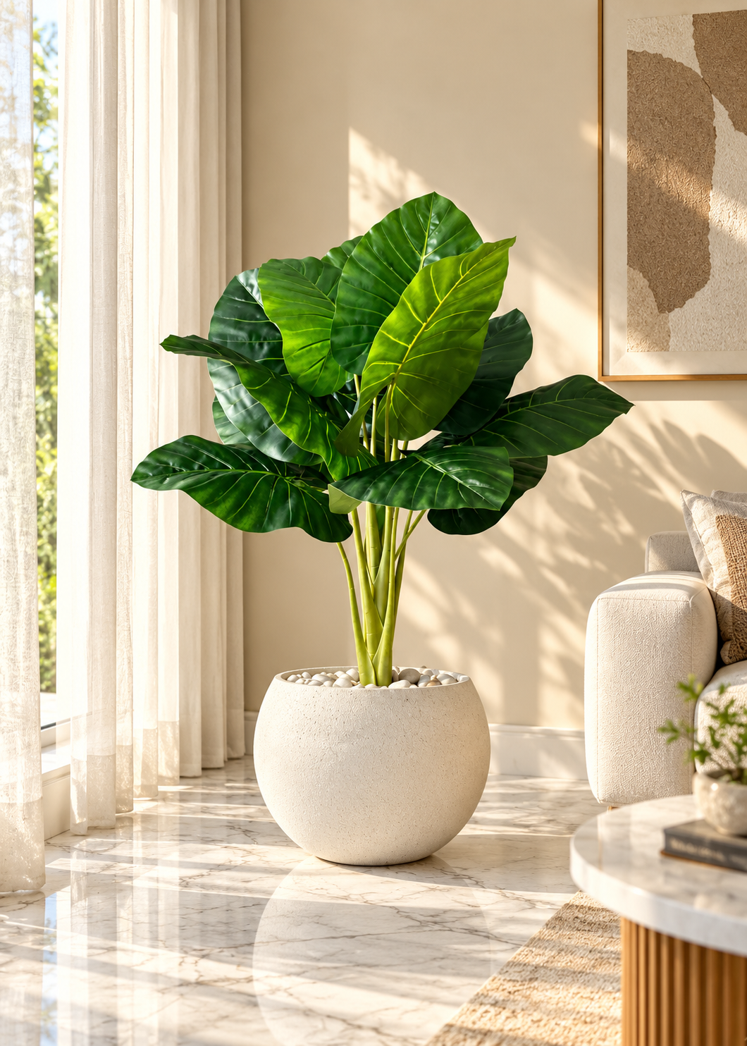 Artificial Alocasia Broad Leaf Plant - 4 Feet