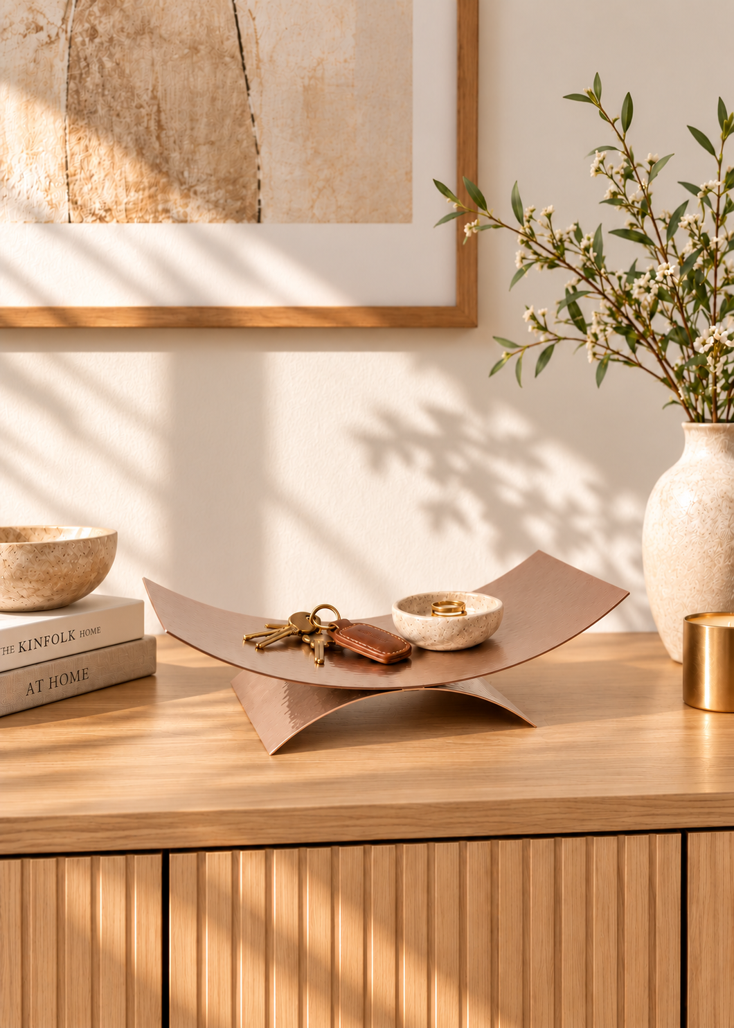 Sora Hammered Tray - Rosegold