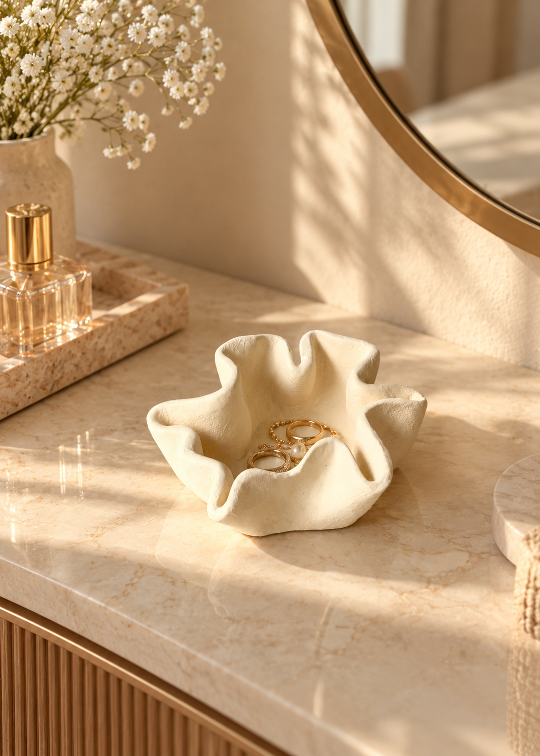 Ivory Wave Trinket Tray