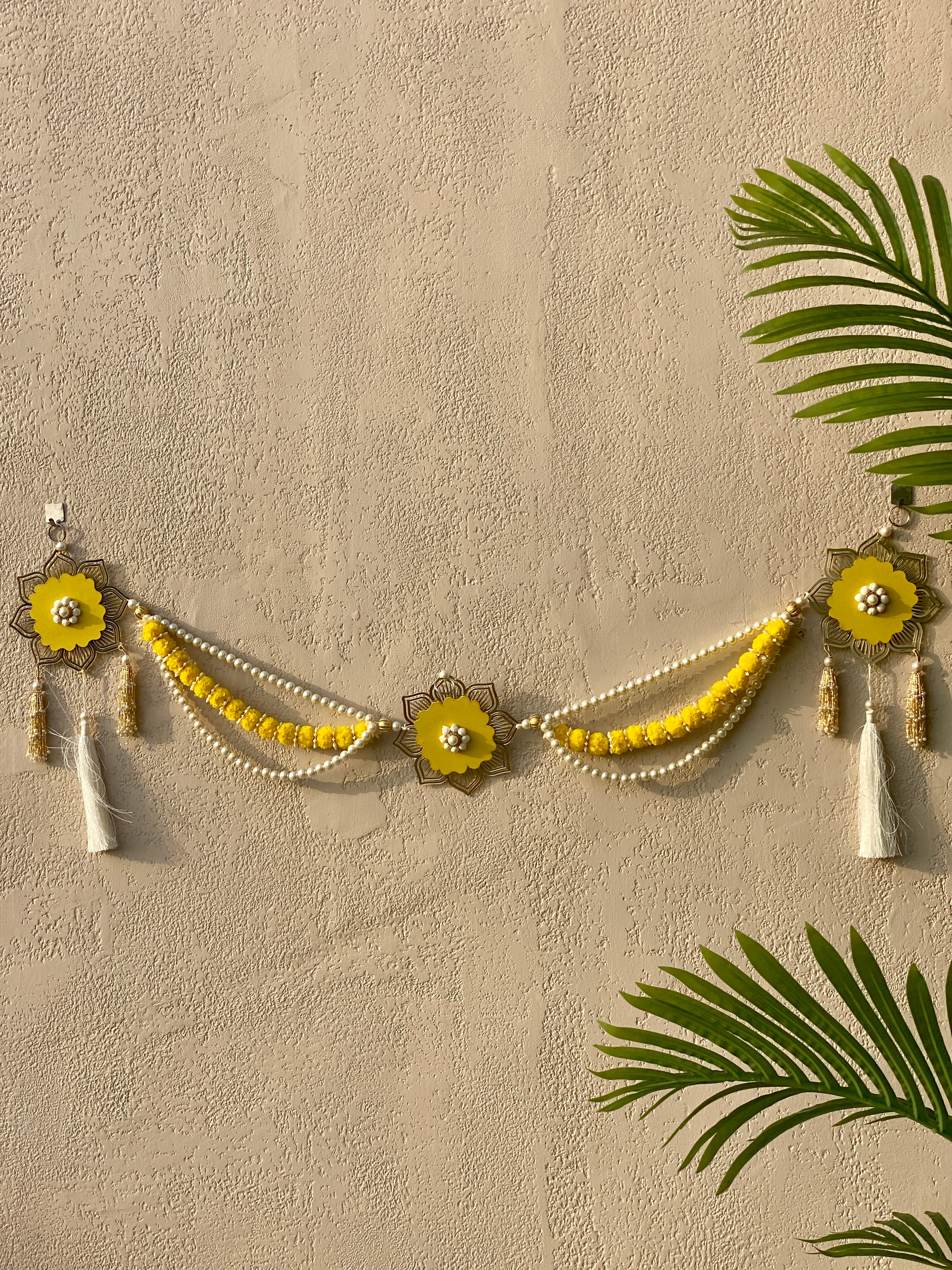 Marigold Pearl Lasercut Toran