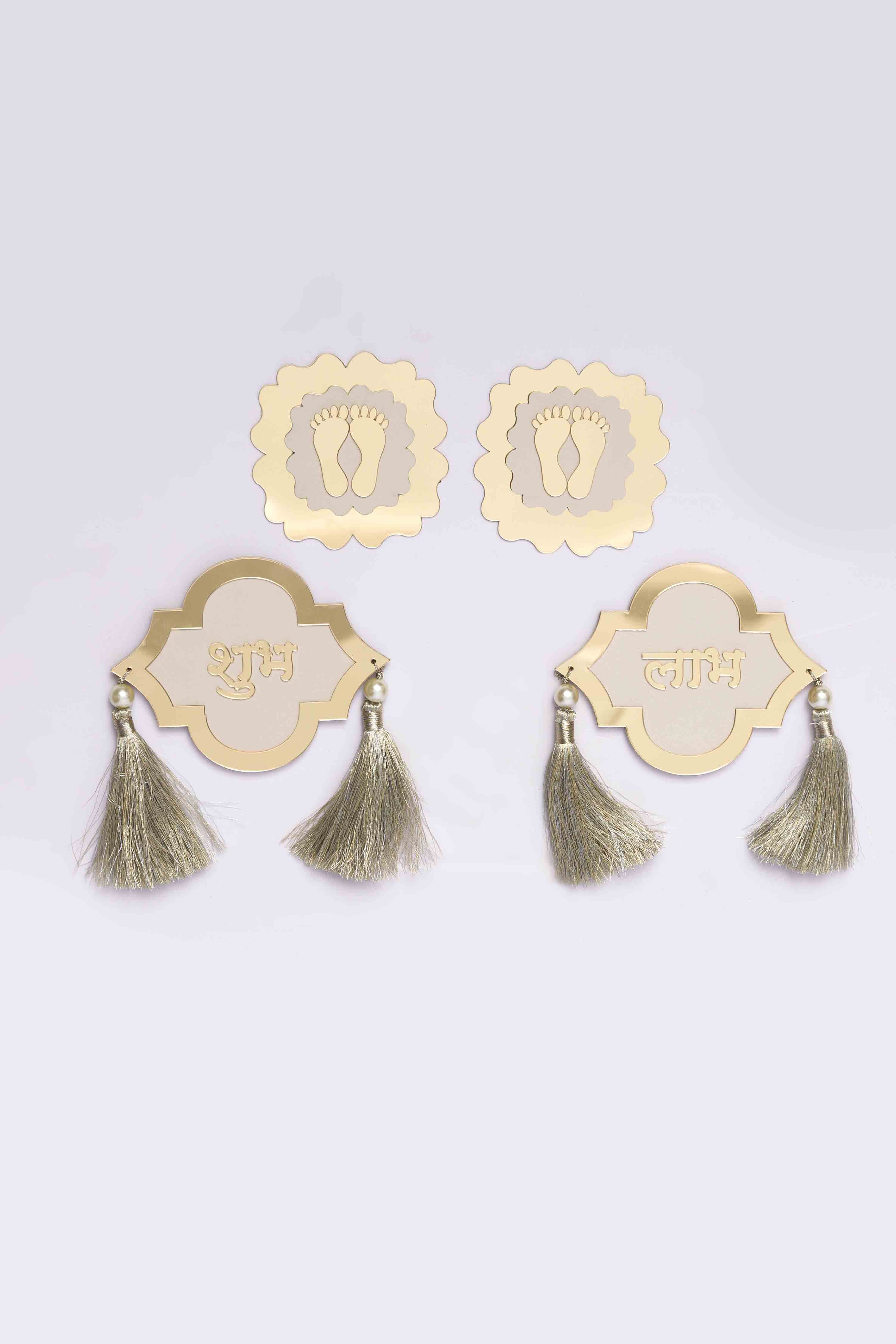 Shubh Labh Latkan & Pagla - White (Set of 4)