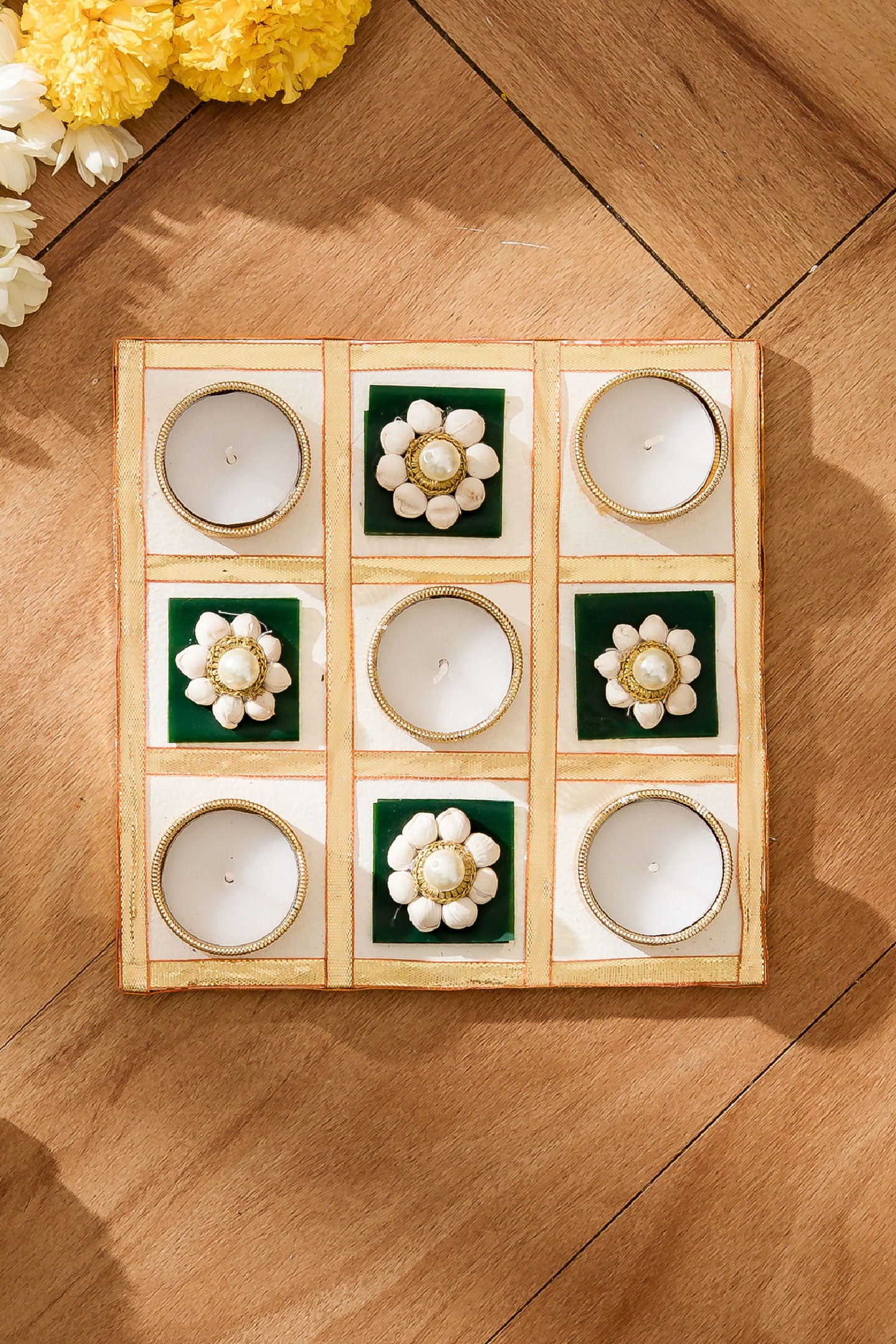 Jasmine Square Diyas - Medium