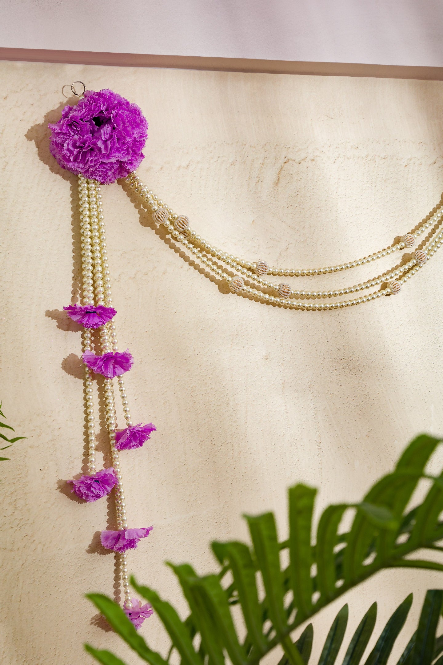 Carnation Pearls Toran - Lilac