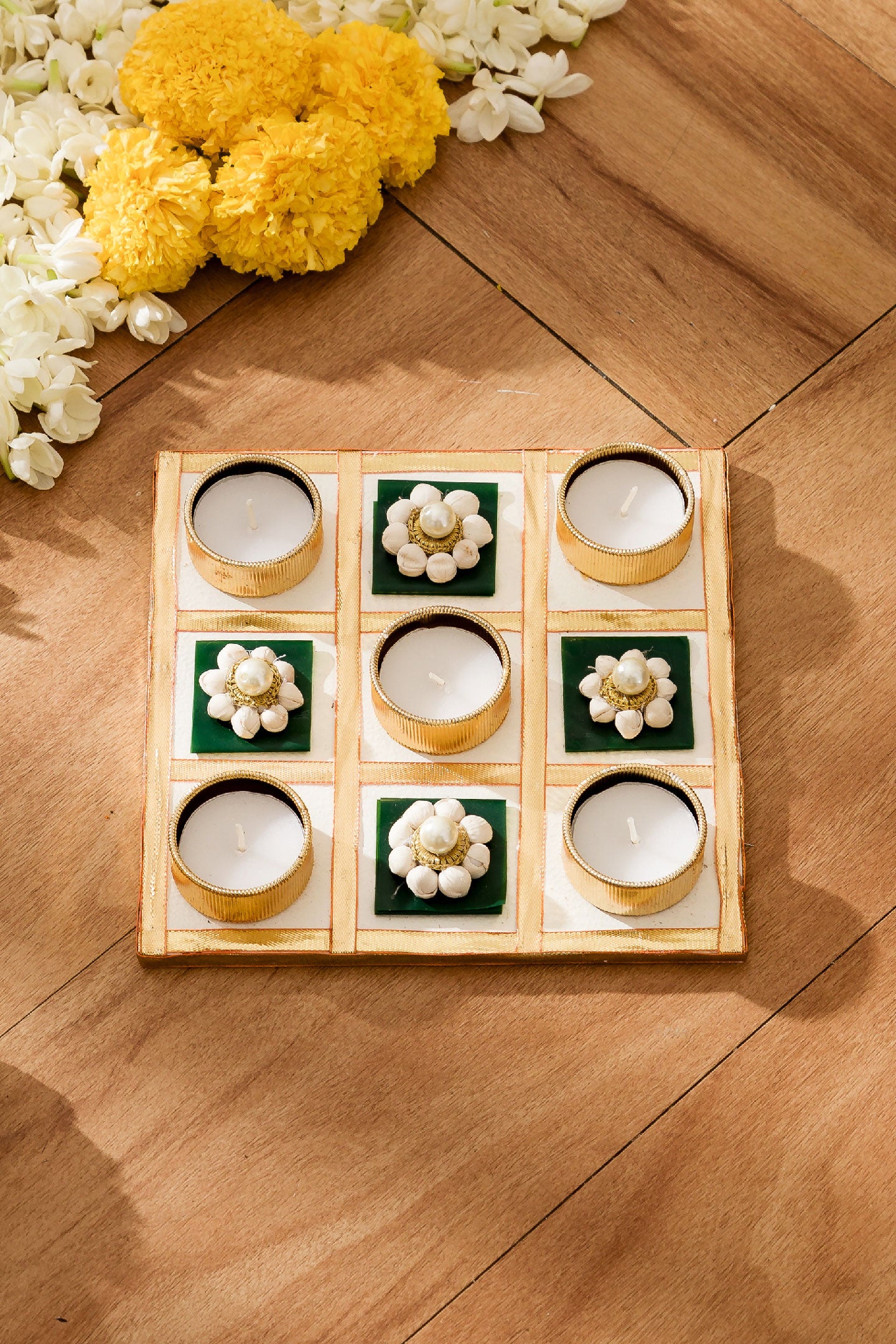 Jasmine Square Diyas - Medium