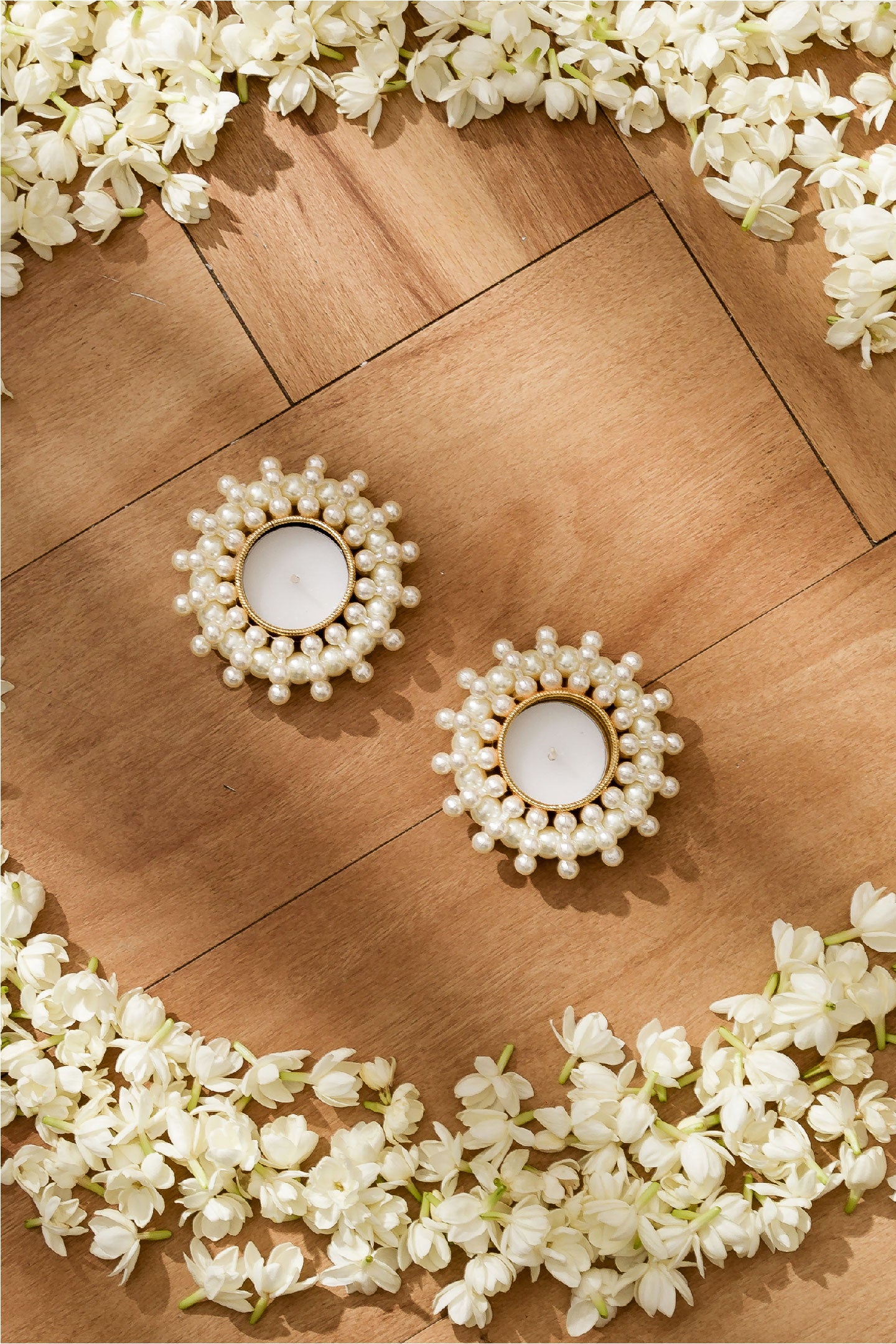 Pearl Pooja Diya - Set Of 2