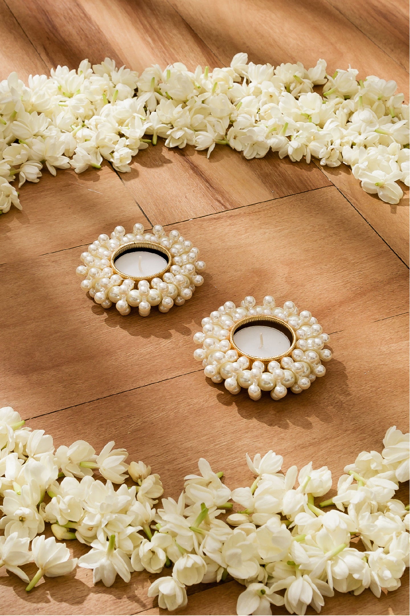 Pearl Pooja Diya - Set Of 2