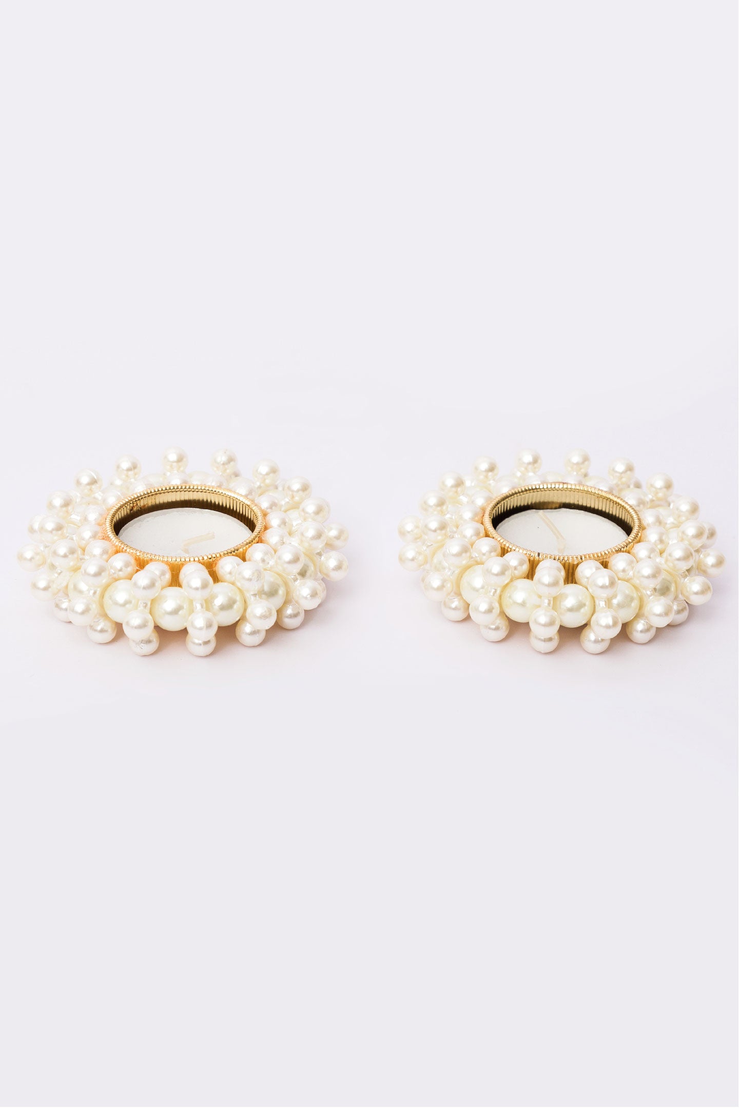 Pearl Pooja Diya - Set Of 2