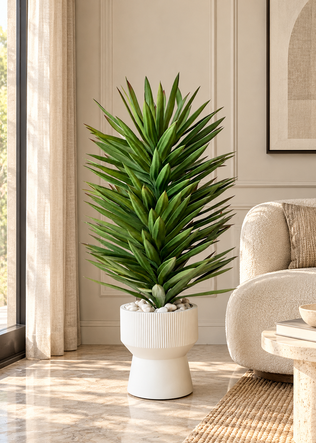 Artificial Green Chiba Agave Plant - 3.6 Feet
