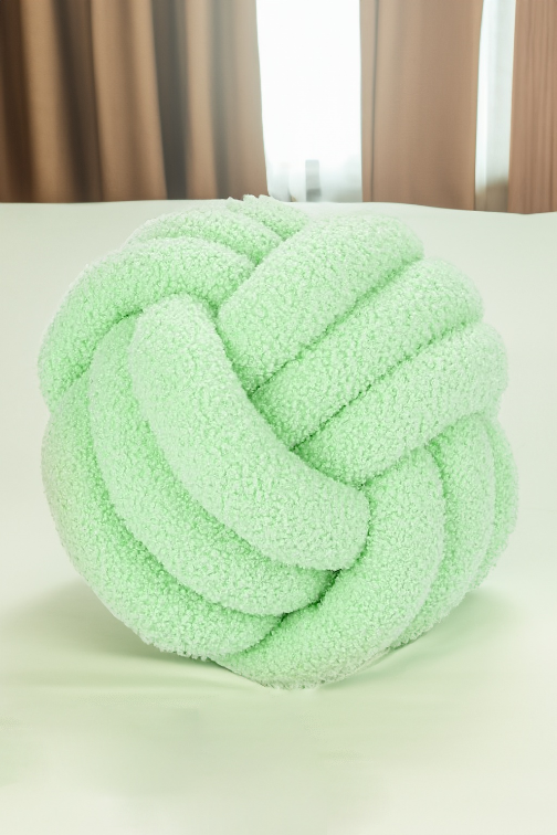 Bouclé Knotted Pillow - Green
