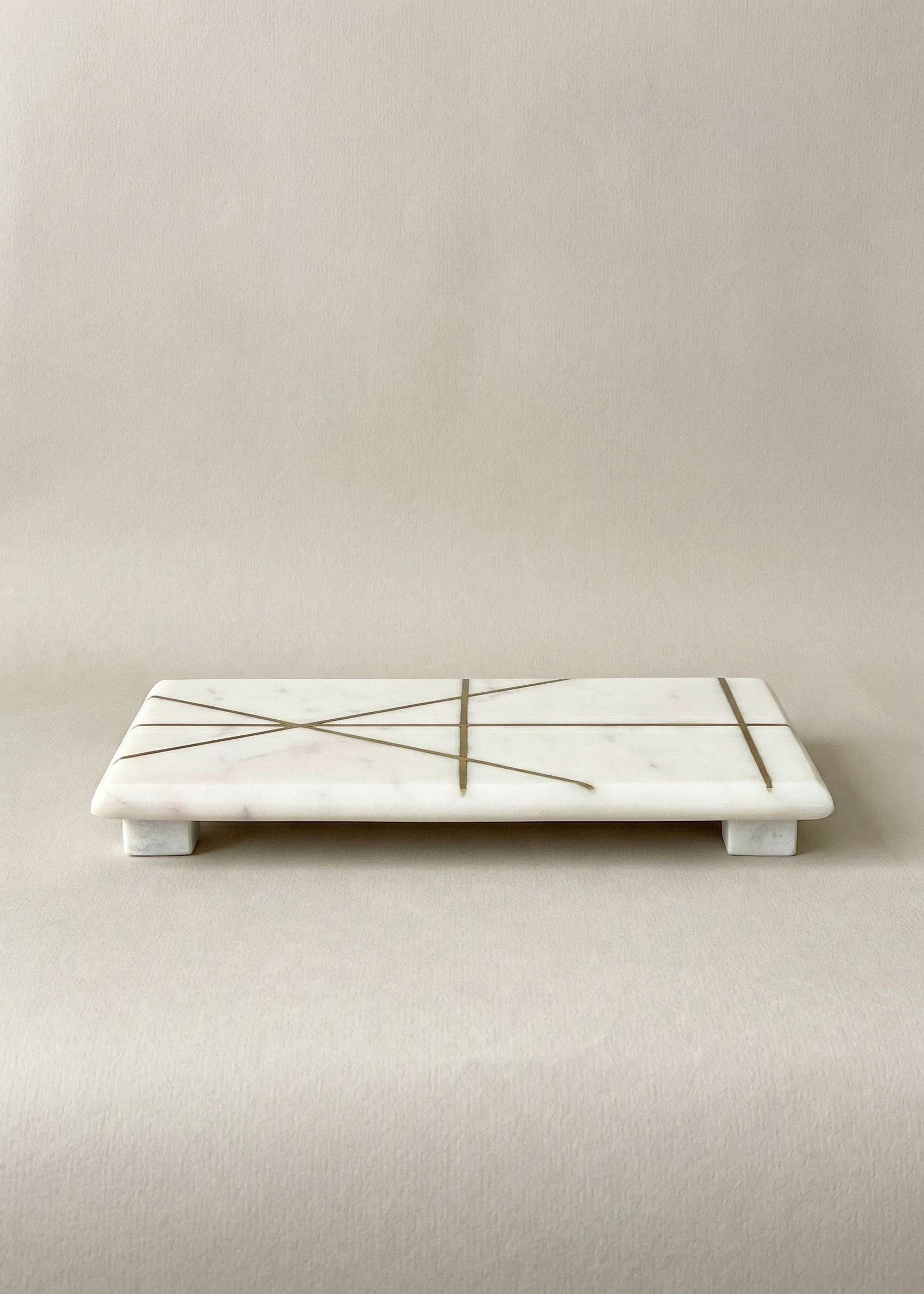 Celeste Marble Brass Inlay Tray