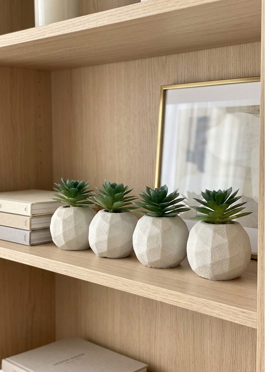 Artificial Beige & Grey Duo Succulent - Set of 4