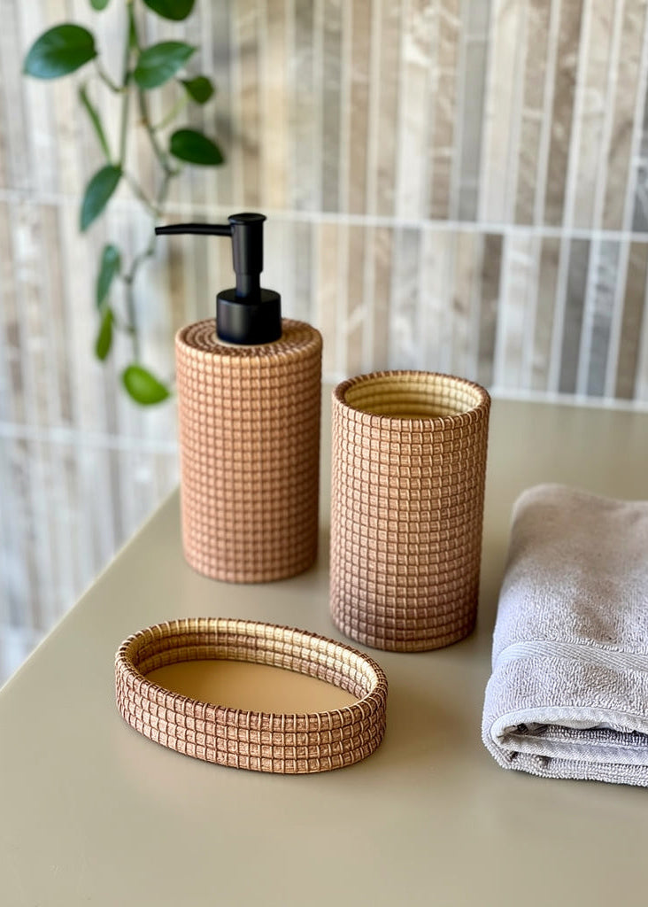 Tan Bathroom Set - (Set of 3)