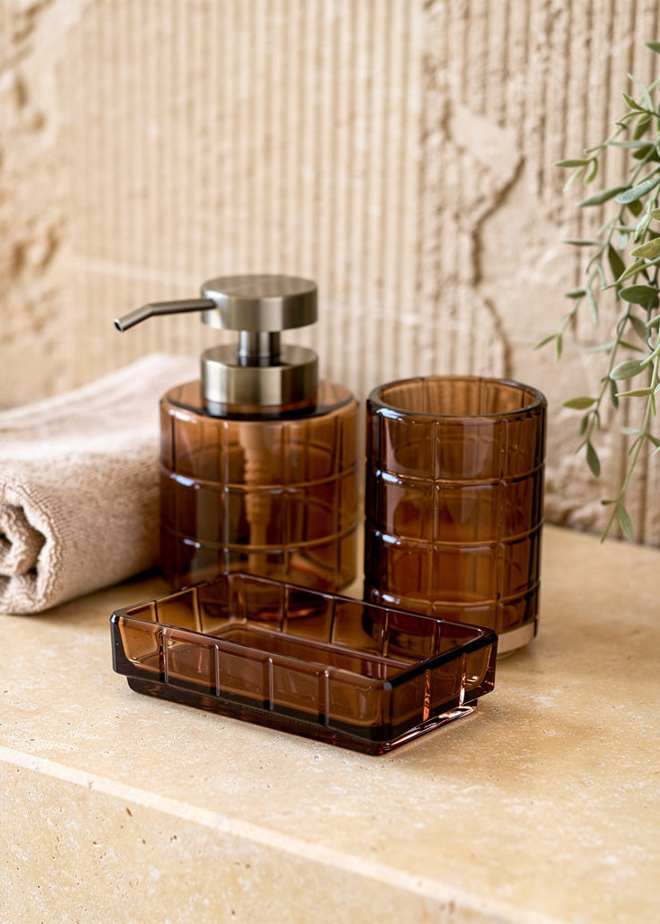 Cube Bathroom Set – Amber (Set of 3)
