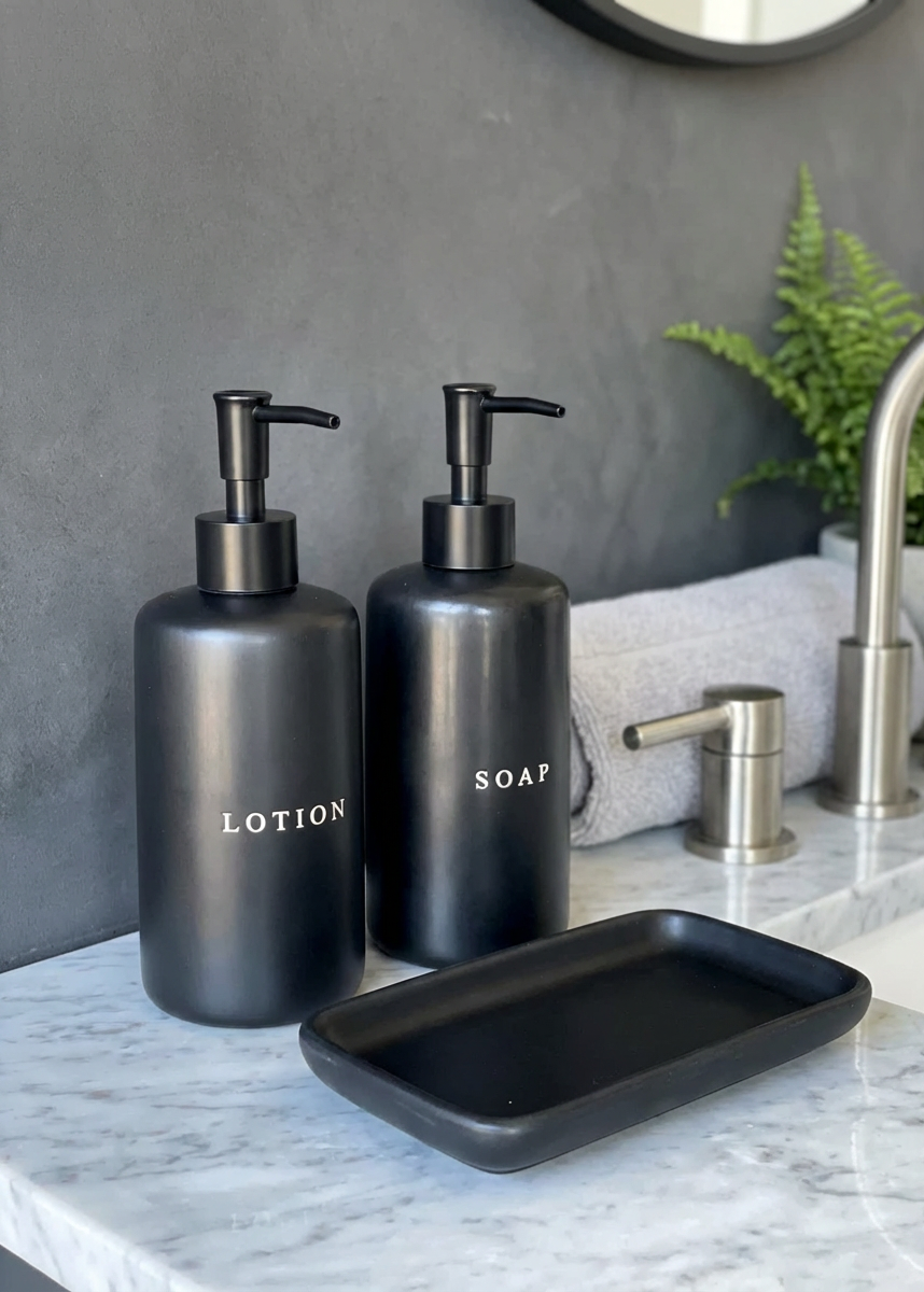 Bare Bathroom Set – Black (Set of 3)