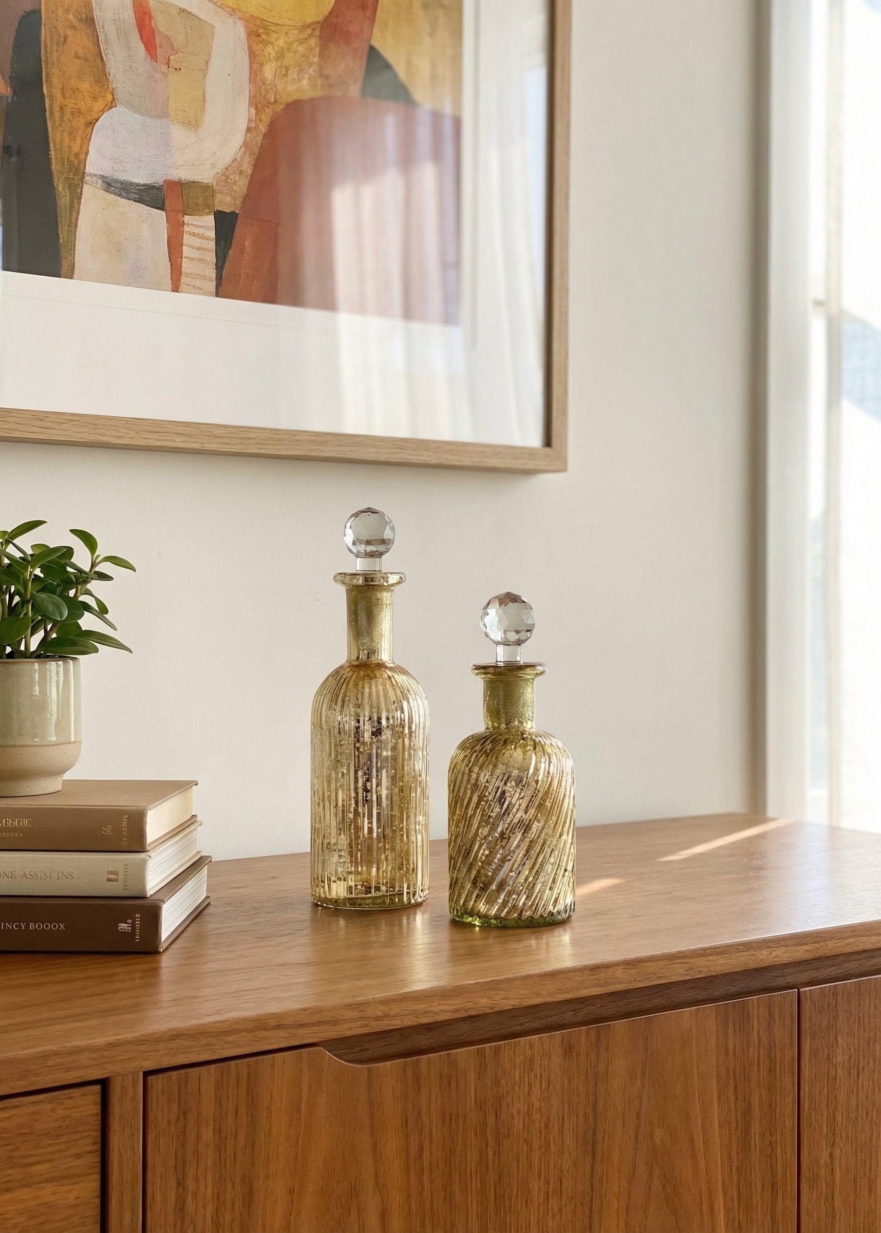 Lumiere Rustic Glass Bottles - (Set of 2)