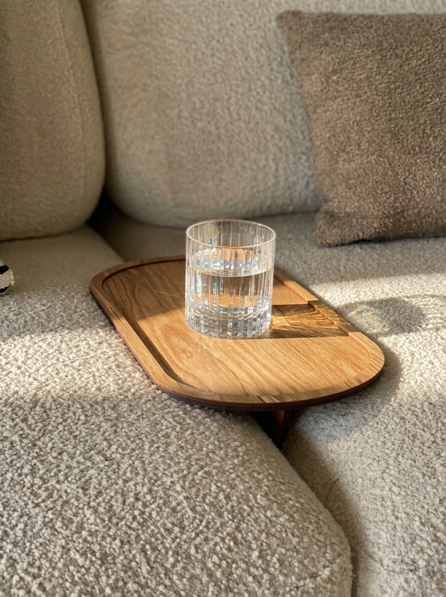 Elm Sofa Tray - Light Brown