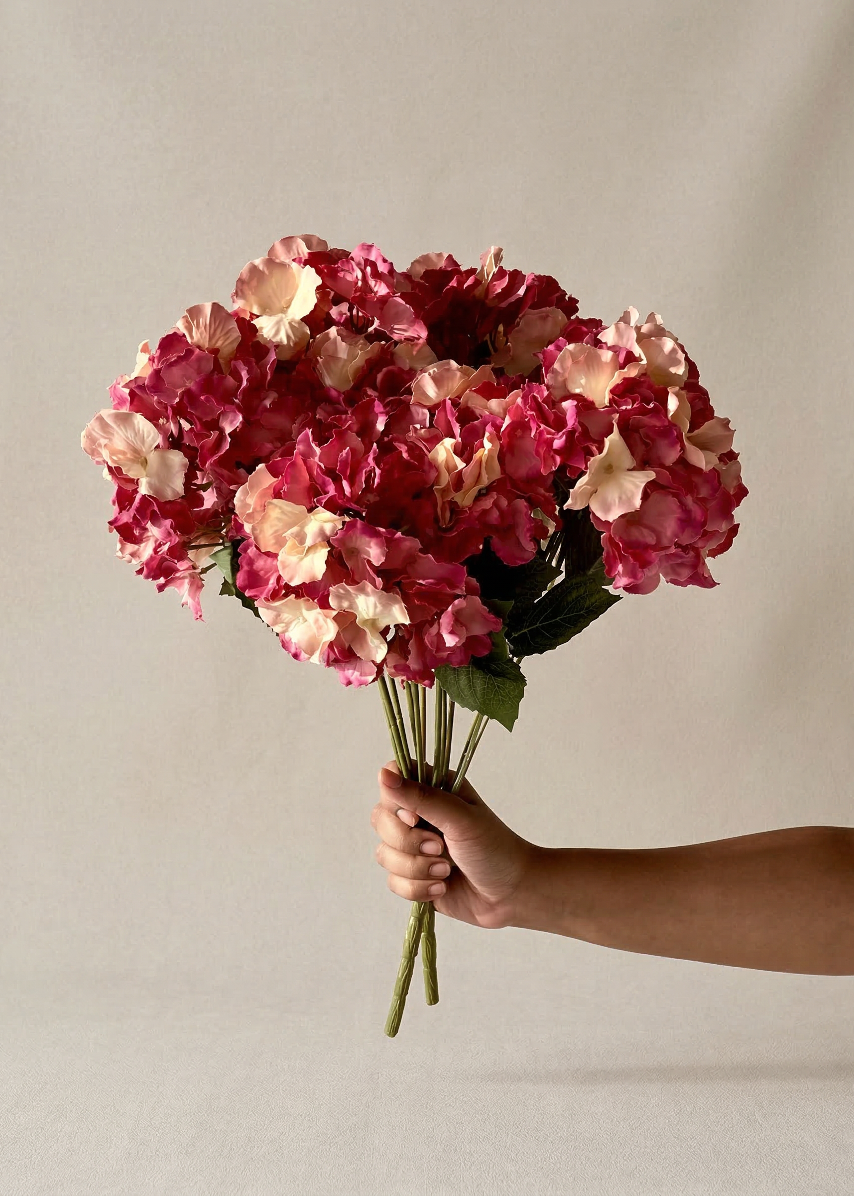 Artificial Hydrangea Flower Pink - Set of 2