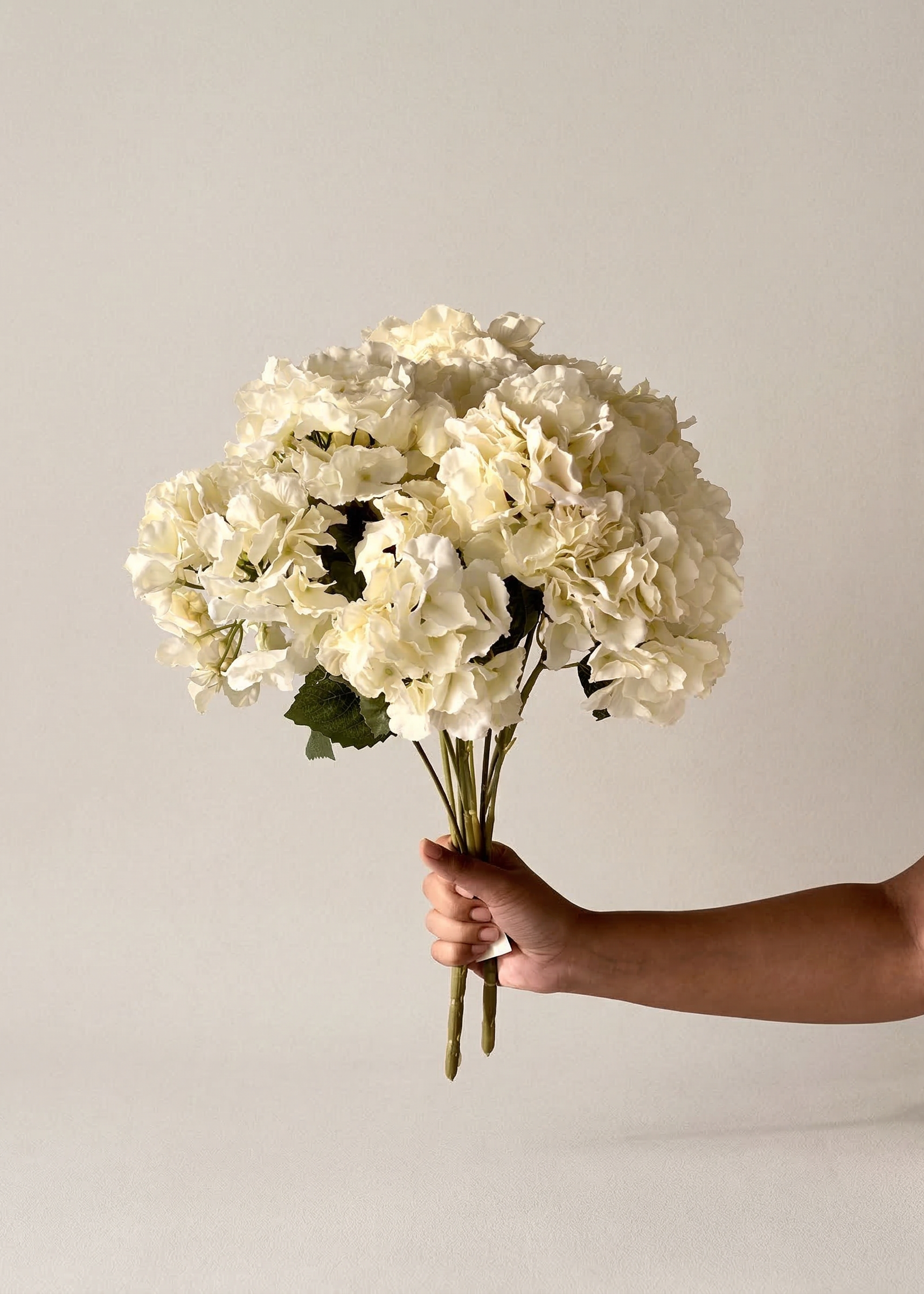 Artificial Hydrangea Flower White - Set of 2
