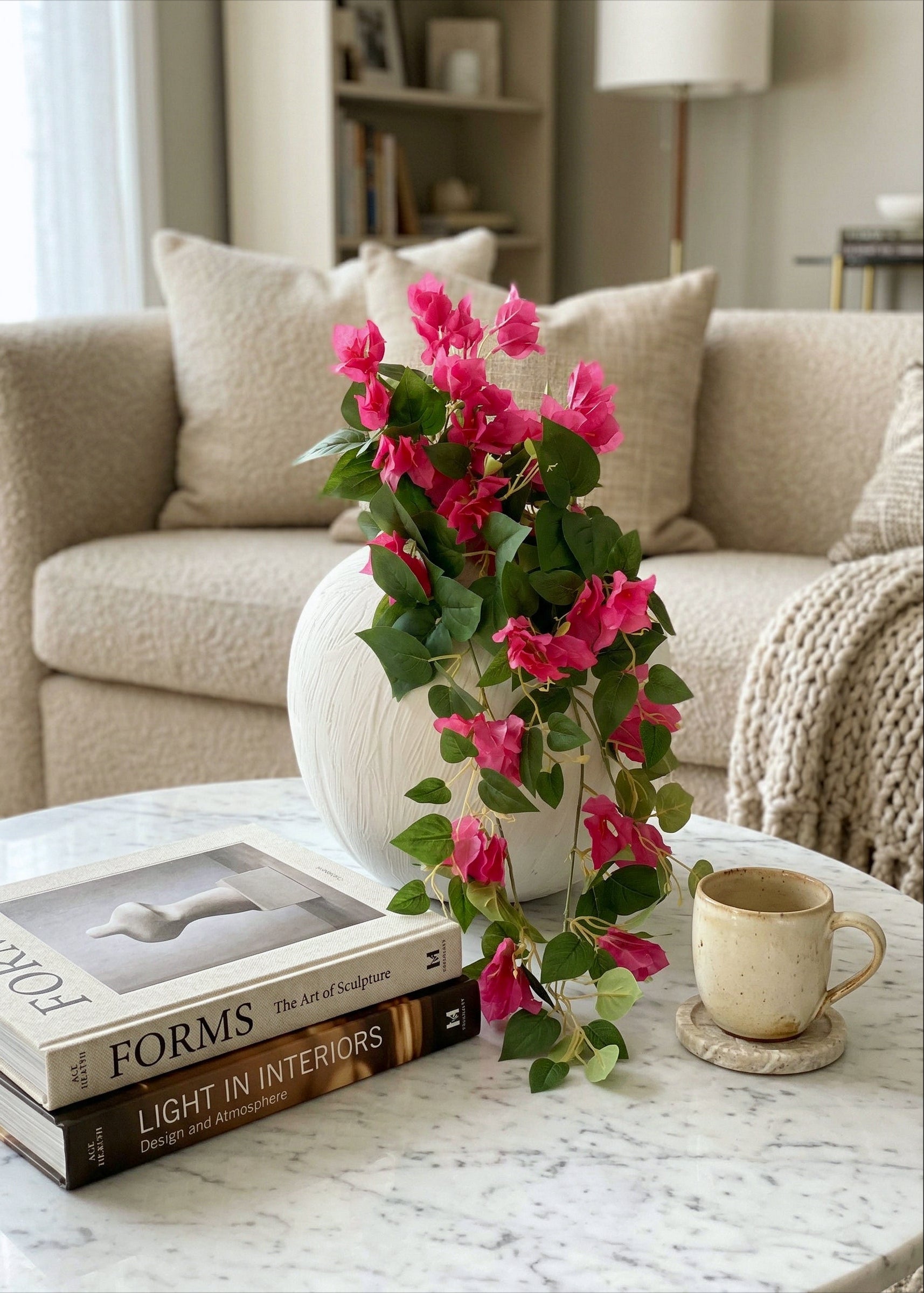 Artificial Pink Hanging Bougainvillea Plant - 2.5 Feet