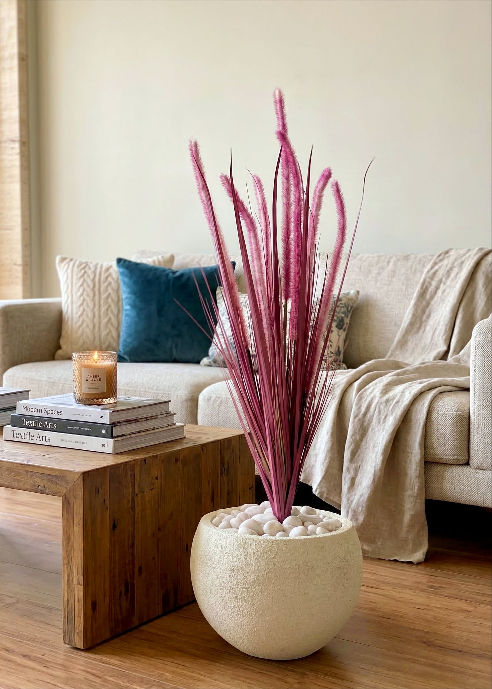 Artificial Purple Silk Grass Bunch - 3 Feet