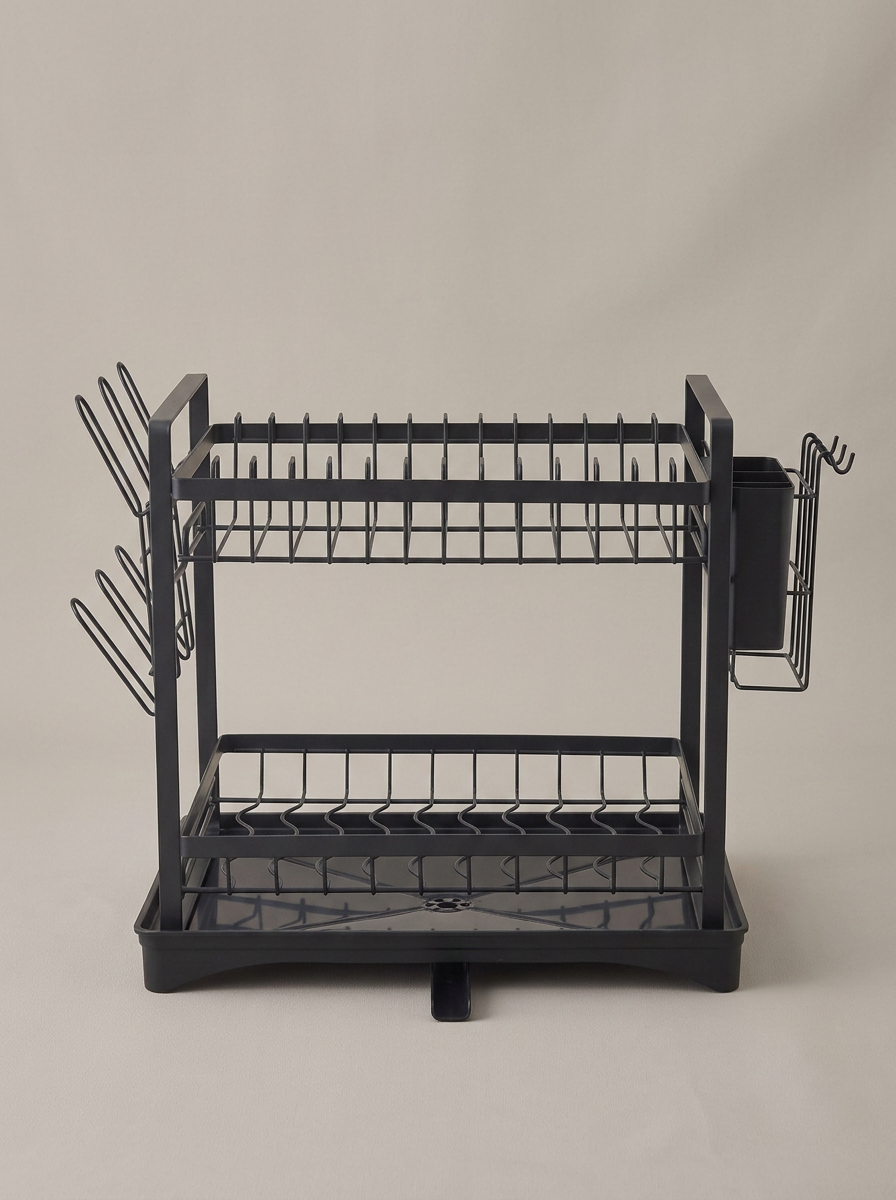 Dish Rack Two Layer - Black