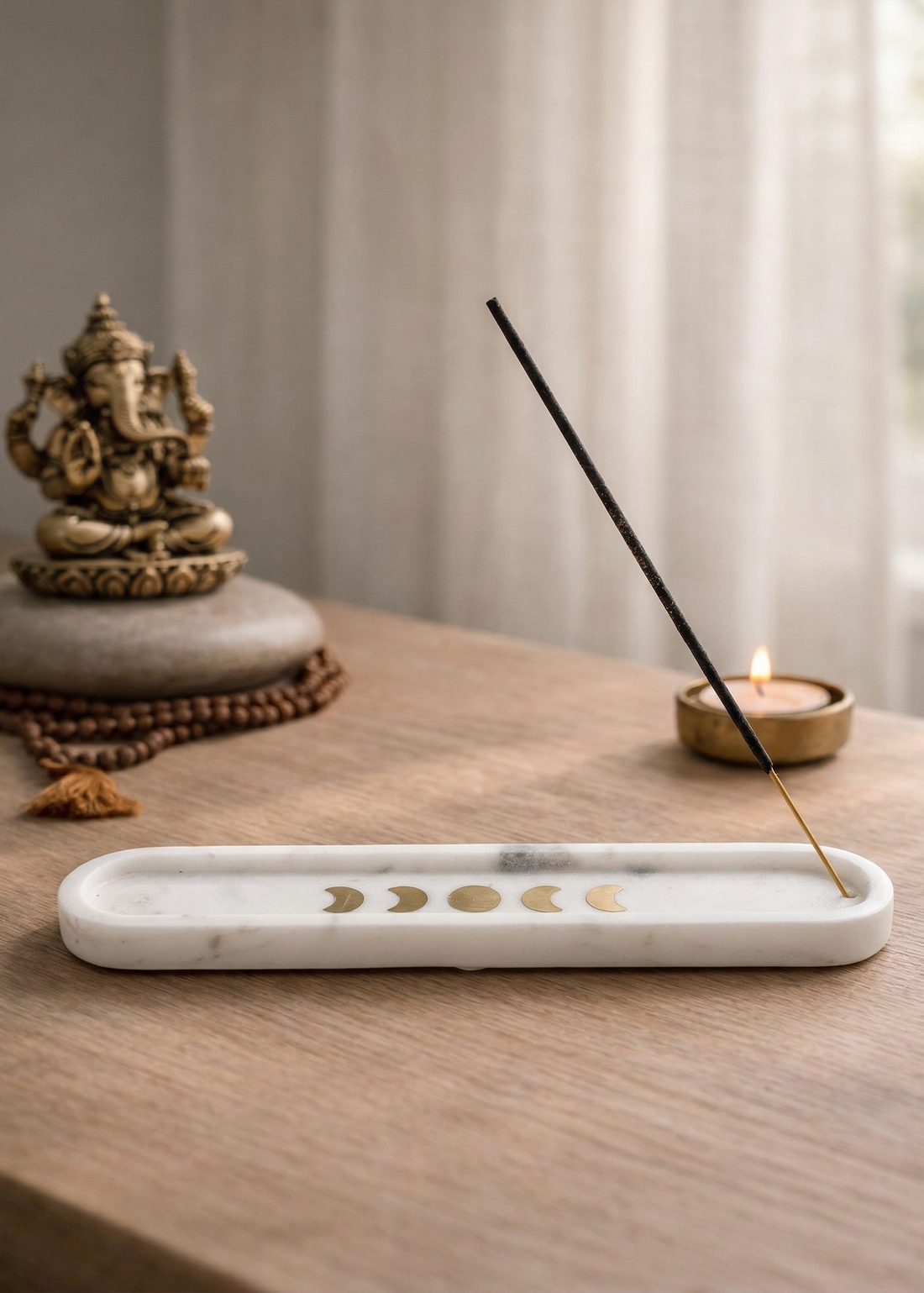 Celestial Marble Incense Holder- White