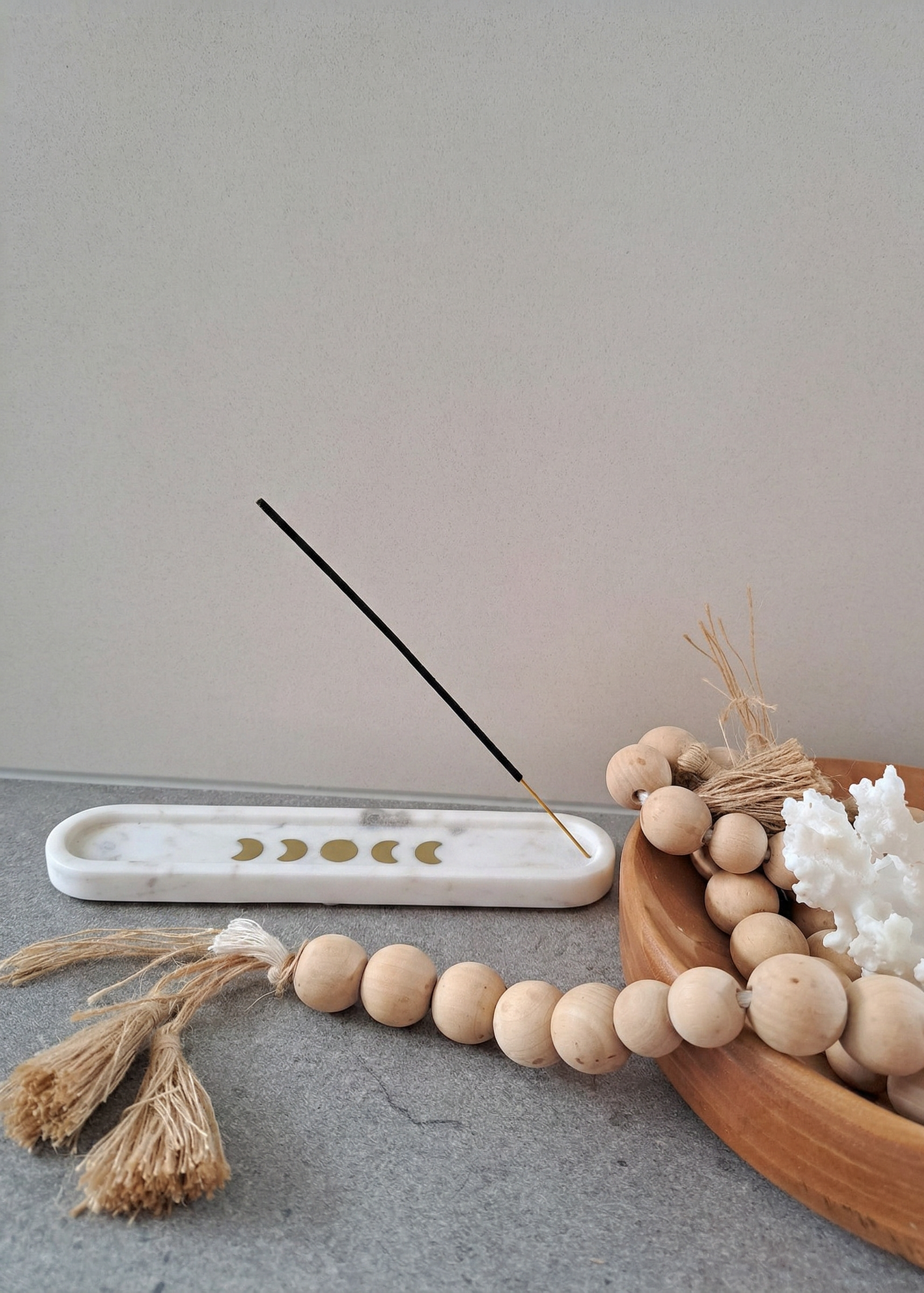 Celestial Marble Incense Holder- White