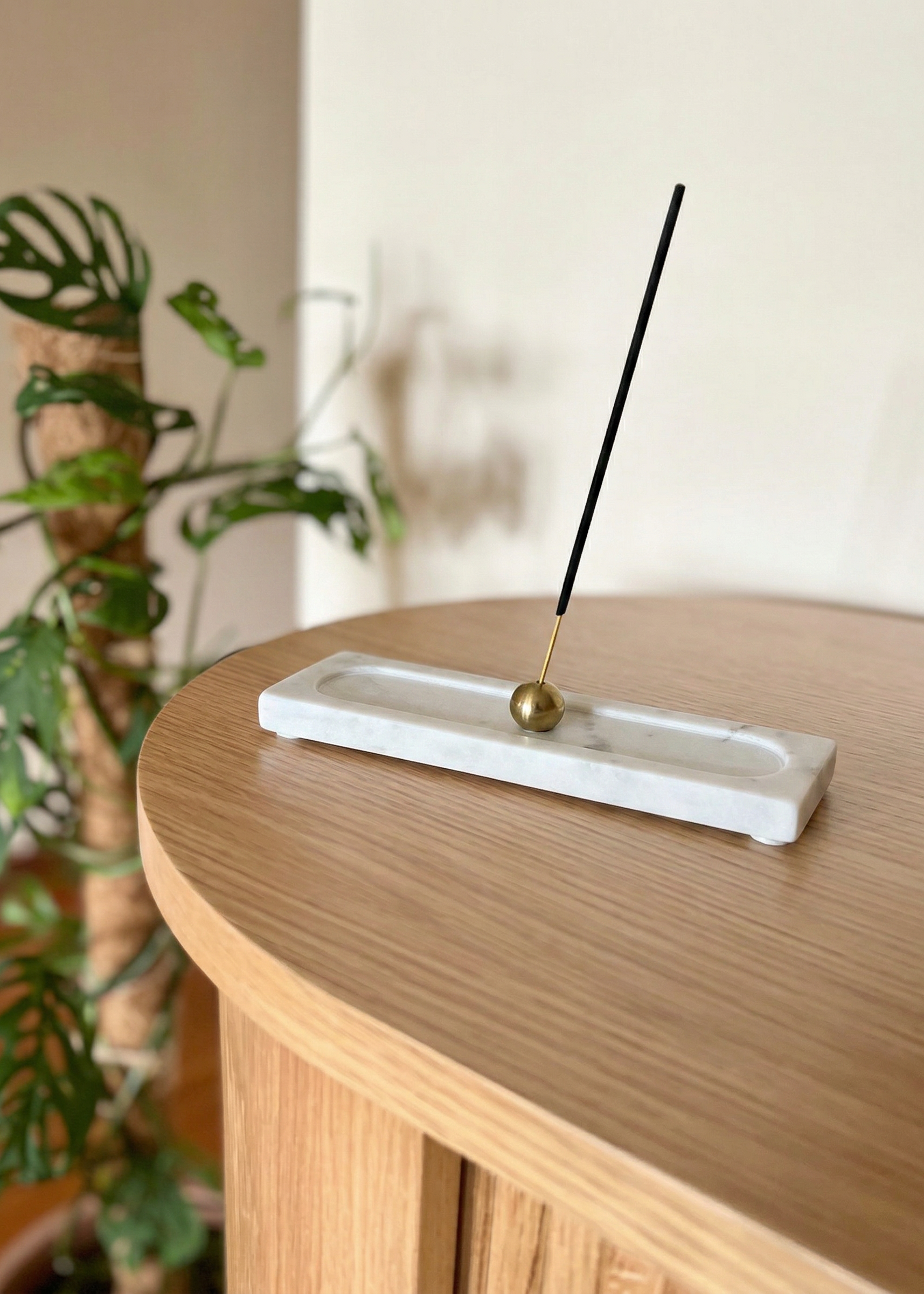 Galaxy Marble Incense Holder - White
