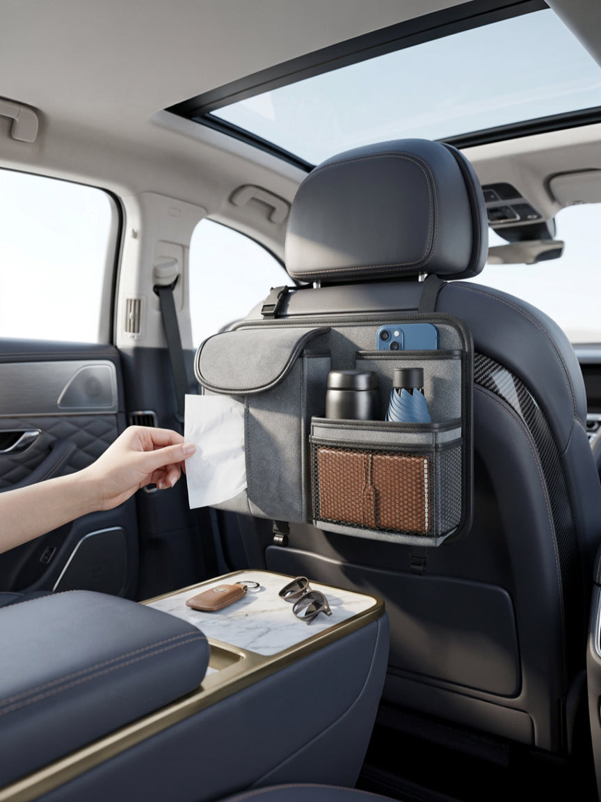 Car Back Seat Organizer - Grey