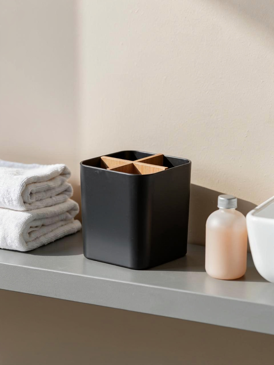 Toothbrush & Toothpaste Storage Caddy - Black