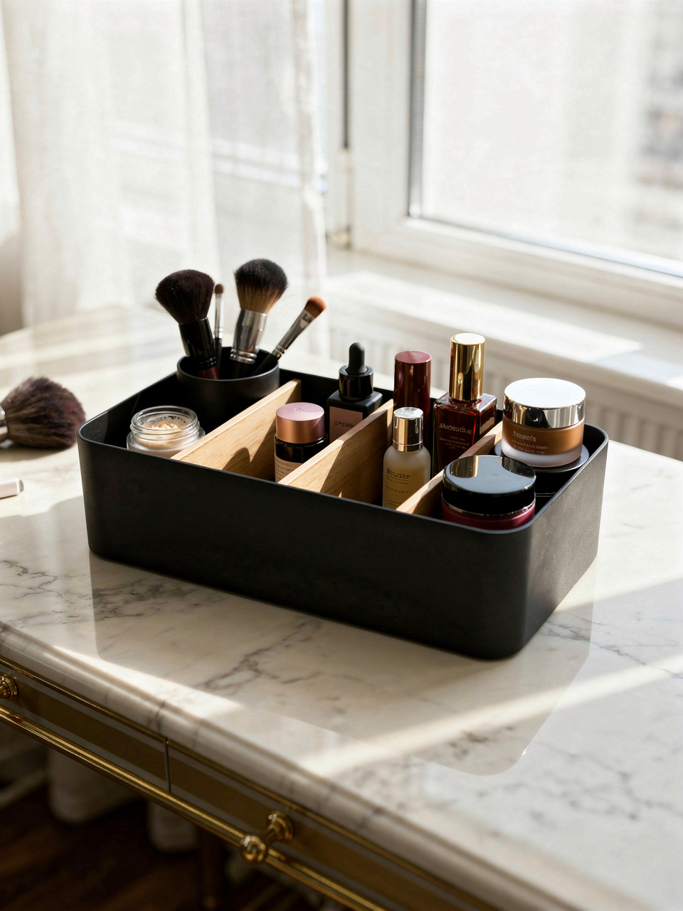 Multipurpose Drawer Organizer for Makeup & Socks - Black
