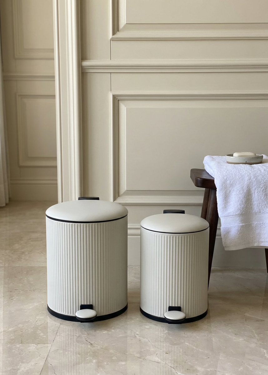 Trove Beige Matt Dustbin - 3L