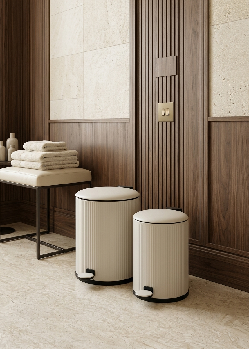 Trove Beige Matt Dustbin - 5L