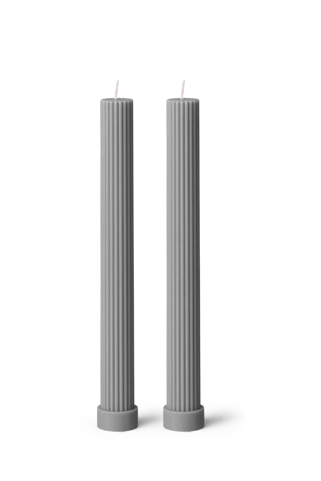 Greek Grey Pillar Candle - Set Of 2