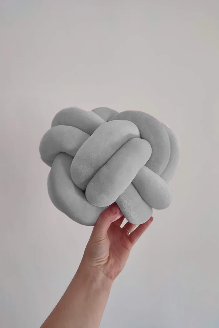 Grey 2024 knot pillow