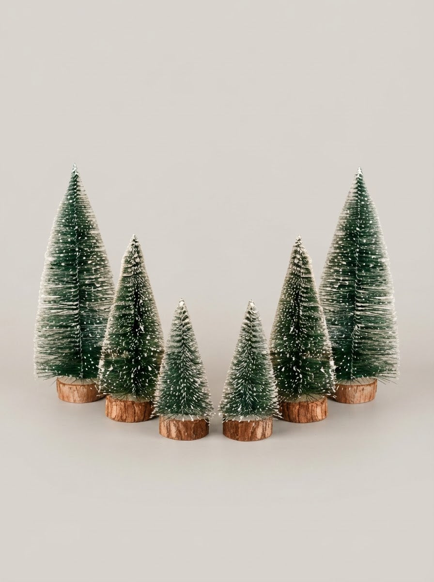 Christmas Frosted Tree - Set of 6